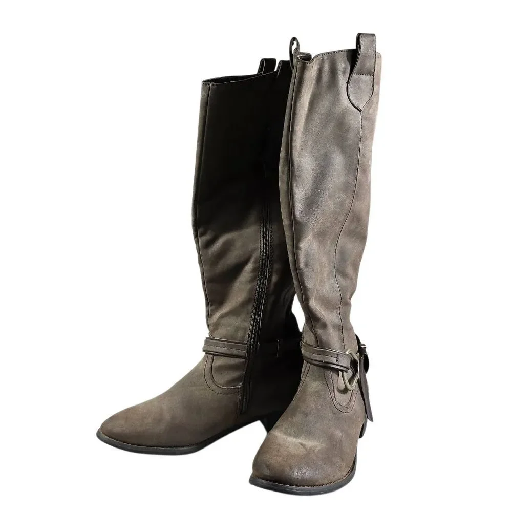 Wanted Taupe Over the Knee Boots in